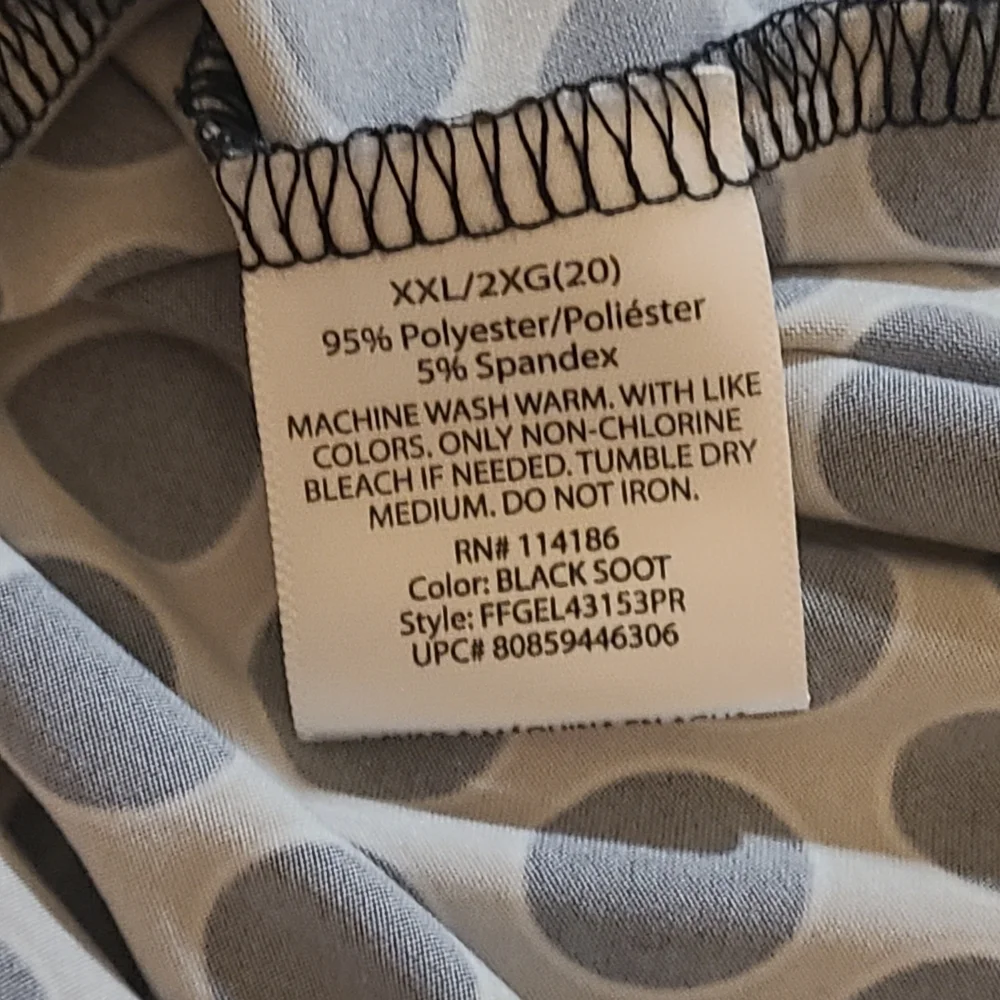 George Black and White Chic Polka Dot Blouse EUC Size XXL - Picture 5 of 10